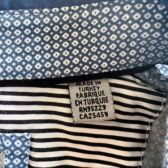 Men's Ted Baker London T-shirt Pocket Polo In Geometric Blue & White Print Sz 5 - Picture 8 of 9